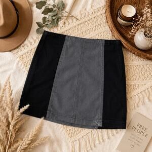 Free People Colorblock Mini Skirt Black Gray Size 4